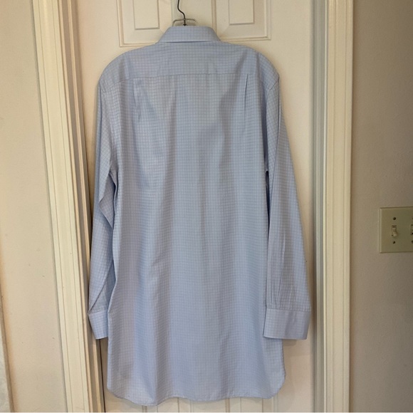 Ermenegildo Zegna Su Misura 100% Cotton Long Sleeve Button Down White w/blue  XL - Picture 9 of 12